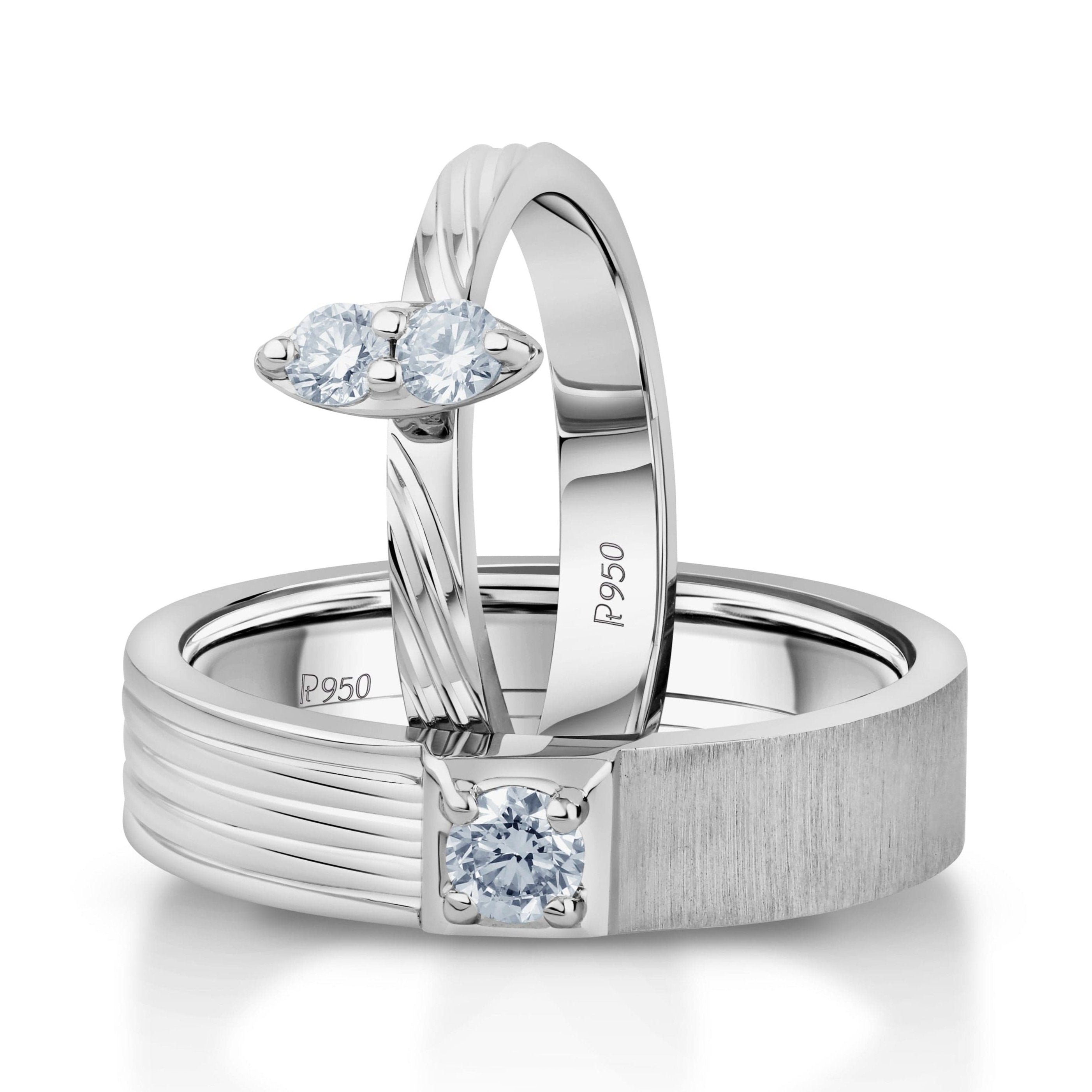 Designer Platinum Love Bands Diamonds JL PT 1060