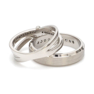 Designer Platinum Love Bands with Diamond JL PT 1067