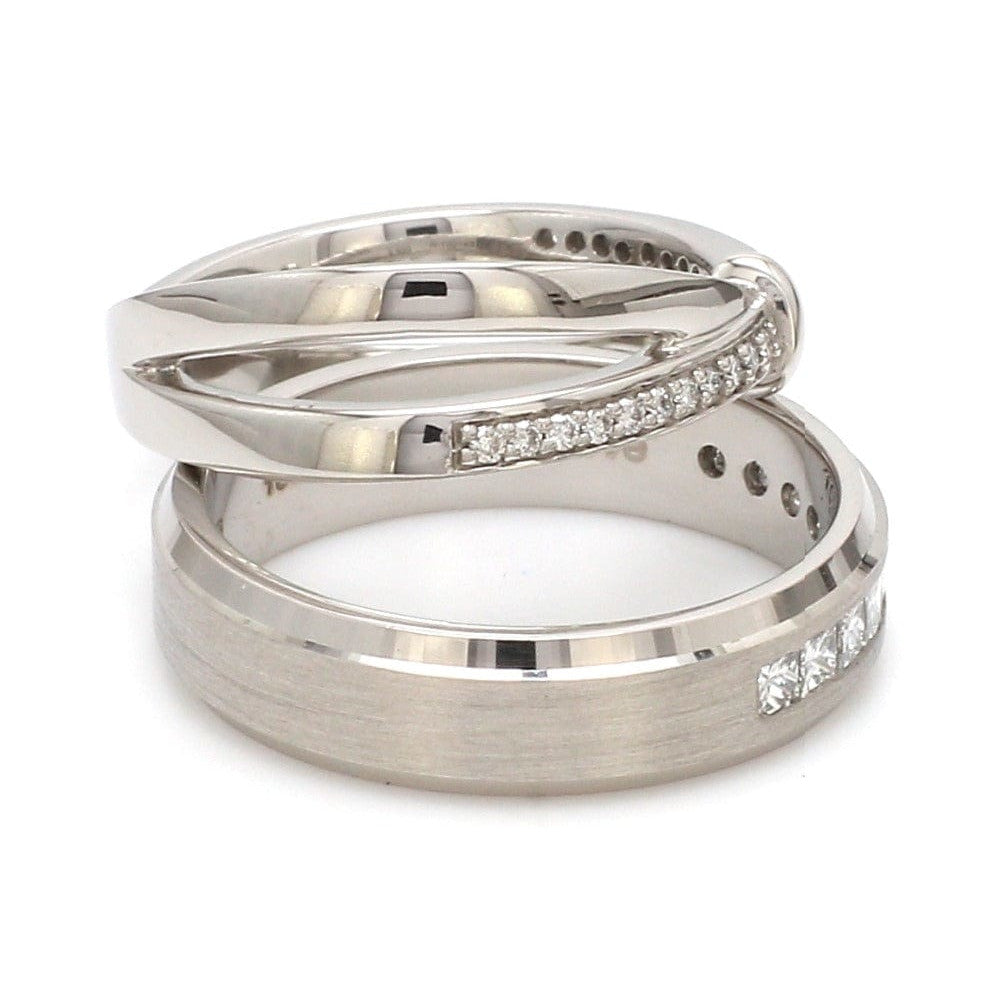 Designer Platinum Love Bands with Diamond JL PT 1067