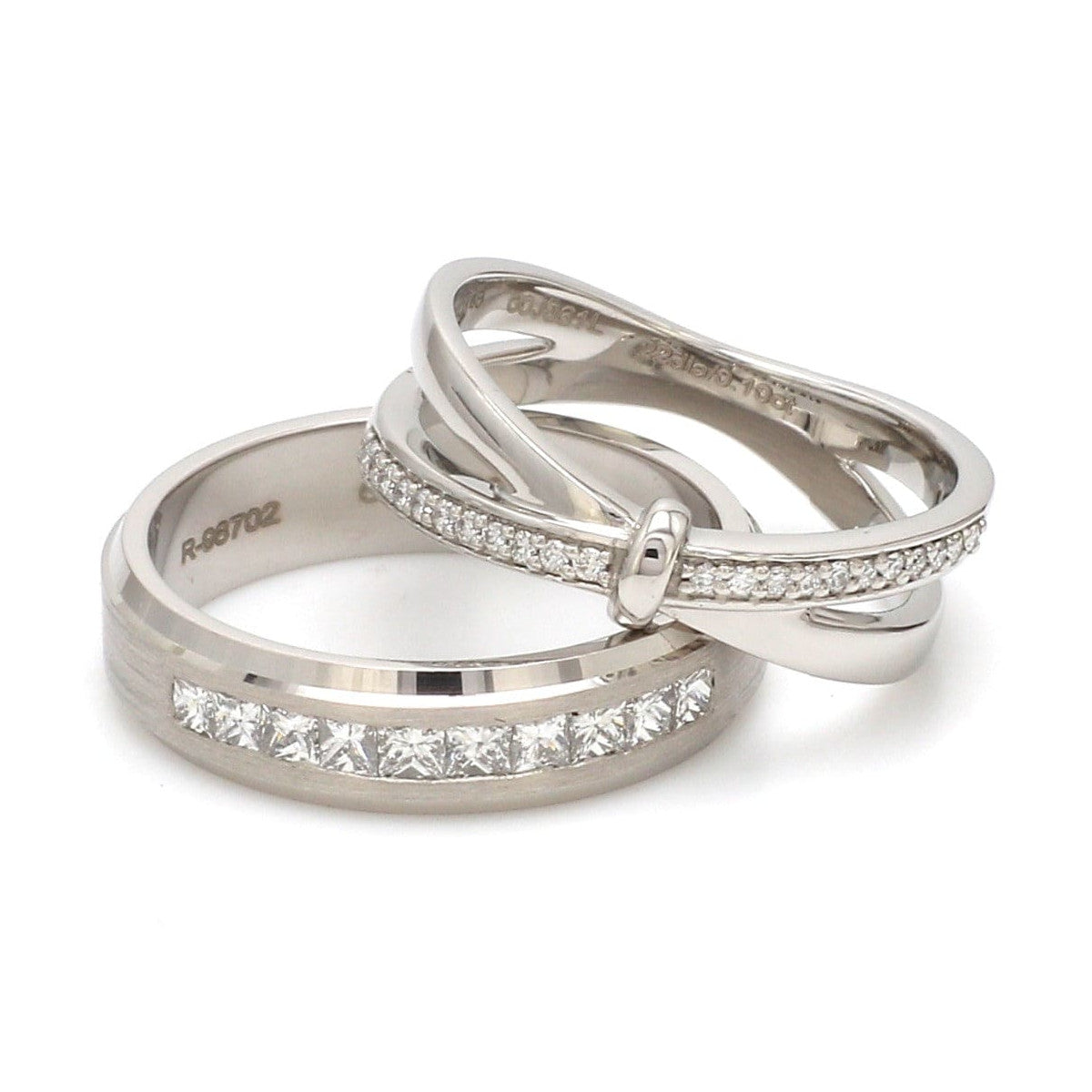 Designer Platinum Love Bands with Diamond JL PT 1067