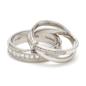 Designer Platinum Love Bands with Diamond JL PT 1067