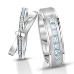 Load image into Gallery viewer, Designer Platinum Love Bands with Diamond JL PT 1067
