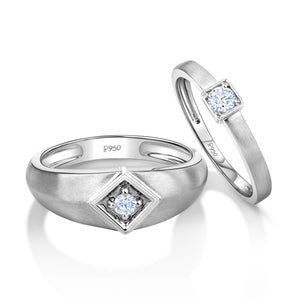 Designer Platinum Love Bands with Diamond JL PT 1068