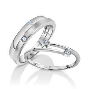 Designer Platinum Love Bands with Diamond PT 1065