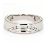 Load image into Gallery viewer, Designer Platinum Love Bands with Diamonds in a Curve JL PT 237
