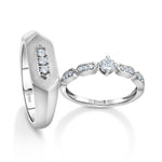 Load image into Gallery viewer, Designer Platinum Love Bands with Diamonds JL PT 1062
