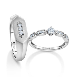 Designer Platinum Love Bands with Diamonds JL PT 1062