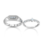 Load image into Gallery viewer, Designer Platinum Love Bands with Diamonds JL PT 1062
