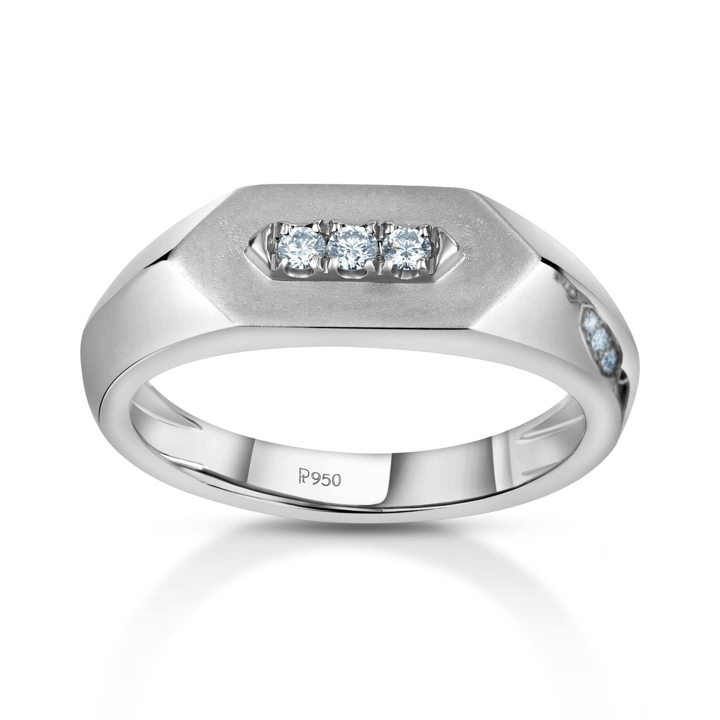 Designer Platinum Love Bands with Diamonds JL PT 1062