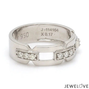 Designer Platinum Love Bands with Diamonds JL PT 426