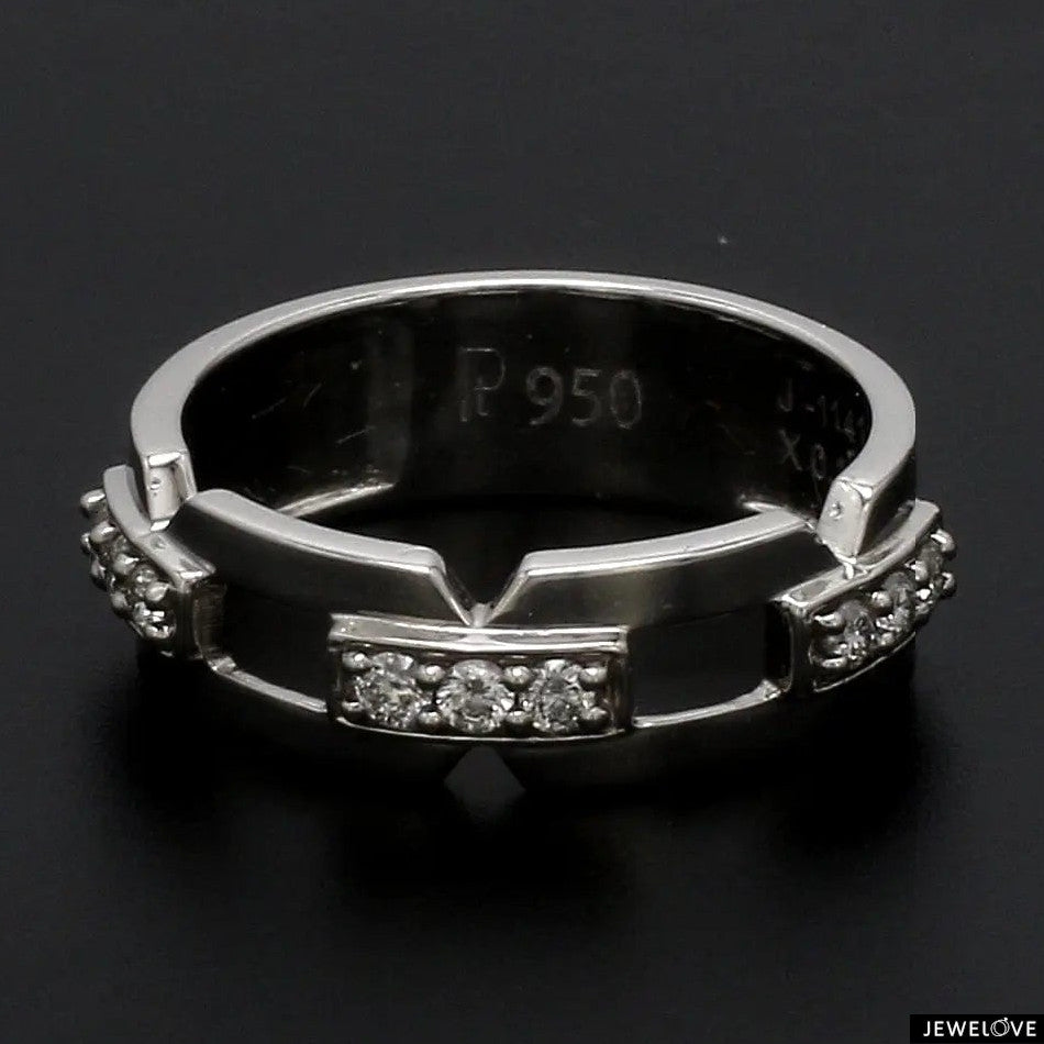 Designer Platinum Love Bands with Diamonds JL PT 426