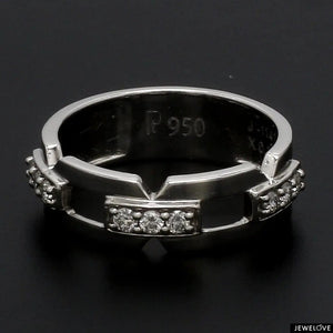 Designer Platinum Love Bands with Diamonds JL PT 426