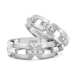 Load image into Gallery viewer, Designer Platinum Love Bands with Diamonds JL PT 426
