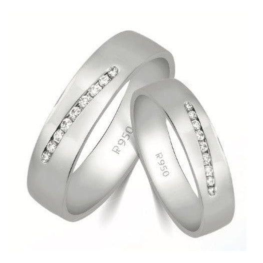 Designer Platinum Love Bands with Diamonds JL PT 597-A