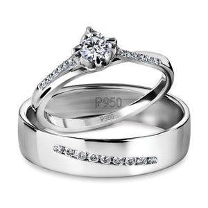 Designer Platinum Love Bands with Diamonds JL PT 597