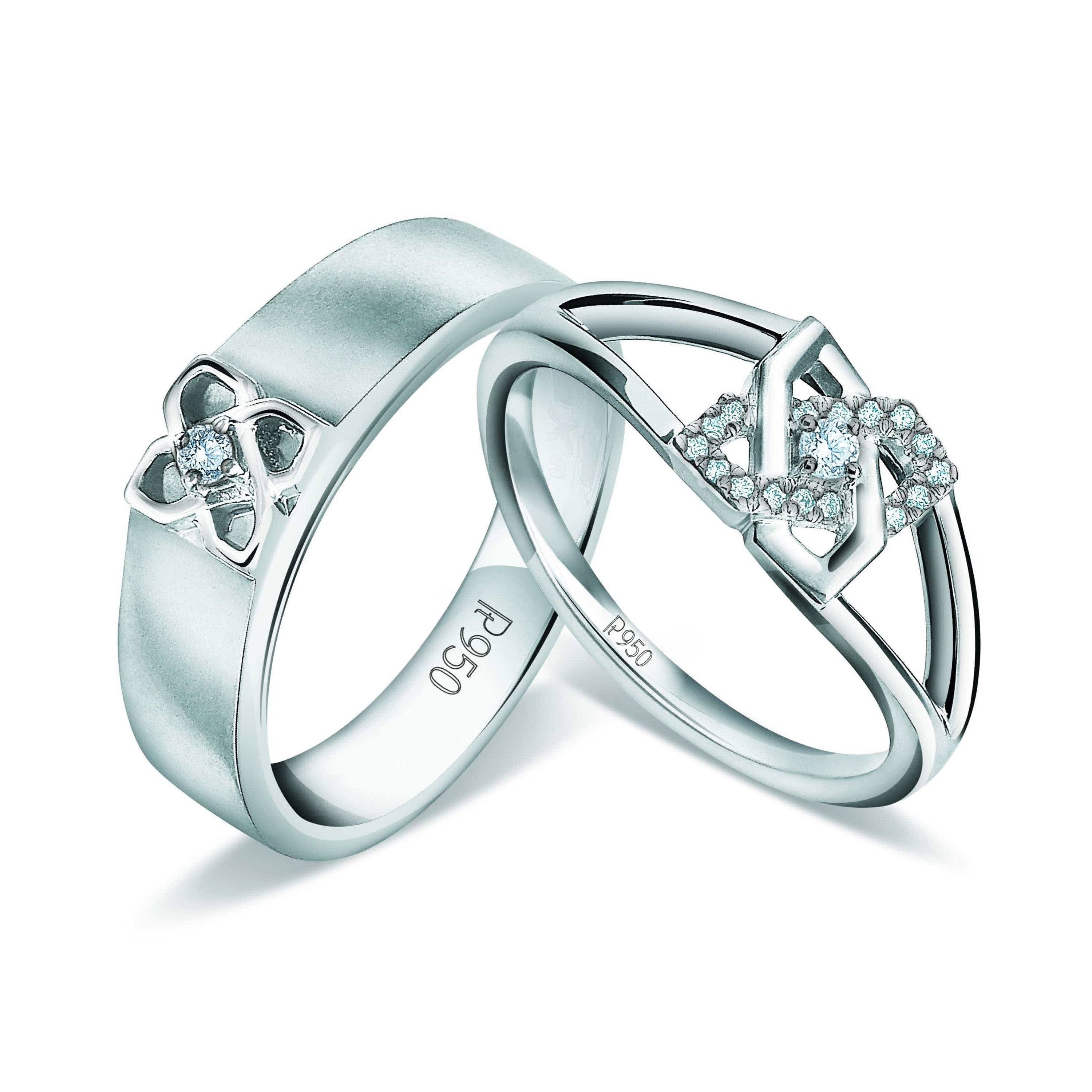 Designer Platinum Love Bands with Diamonds JL PT 928