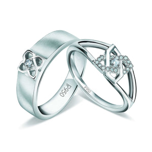 Designer Platinum Love Bands with Diamonds JL PT 928