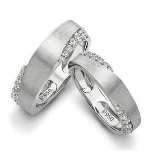 Designer Platinum Love Bands with Diamonds JL PT 129