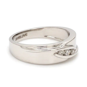 Designer Platinum Love Bands with Diamonds JL PT 152