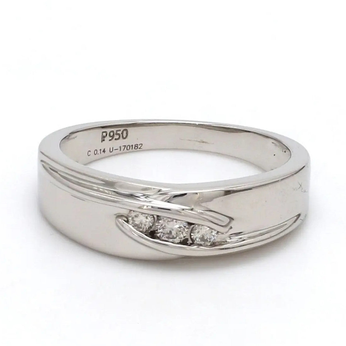 Designer Platinum Love Bands with Diamonds JL PT 152