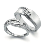 Load image into Gallery viewer, Designer Platinum Love Bands with Diamonds JL PT 152
