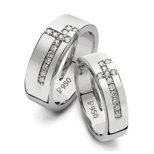 Designer Platinum Love Bands with Diamonds JL PT 162