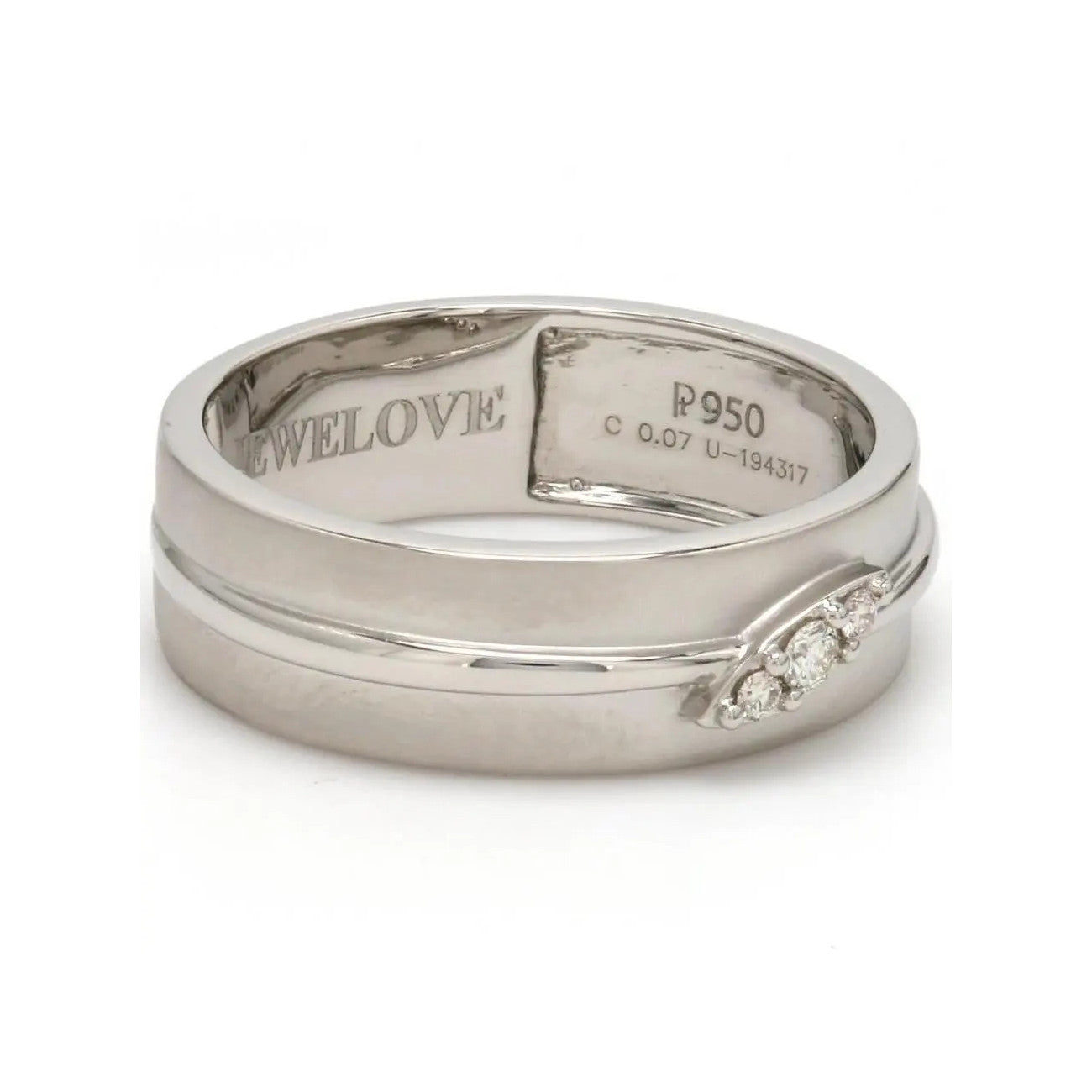 Designer Platinum Love Bands with Diamonds JL PT 238