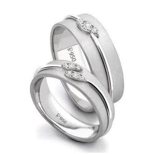 Designer Platinum Love Bands with Diamonds JL PT 238