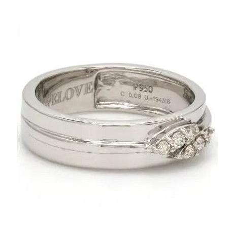 Designer Platinum Love Bands with Diamonds JL PT 238