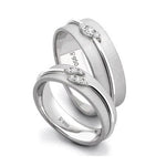 Load image into Gallery viewer, Designer Platinum Love Bands with Diamonds JL PT 238
