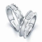 Load image into Gallery viewer, Designer Platinum Love Bands with Single Diamonds JL PT 109
