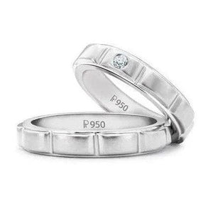 Designer Platinum Love Bands with Single Diamonds JL PT 151