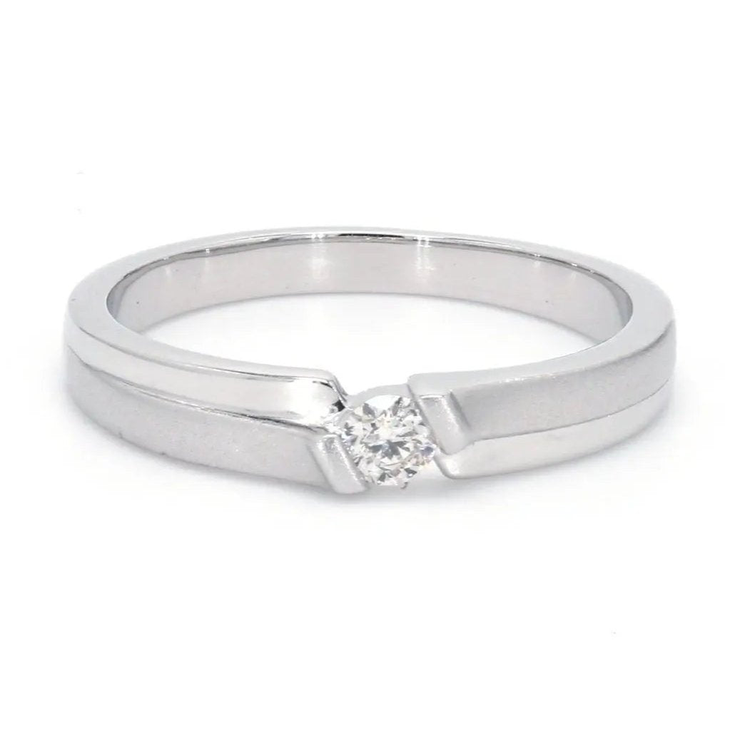 Designer Platinum Love Bands with Single Diamonds JL PT 158