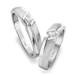 Load image into Gallery viewer, Designer Platinum Love Bands with Single Diamonds JL PT 158
