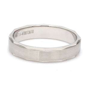 Designer Platinum Ring for Men with Cut Edges JL PT 682