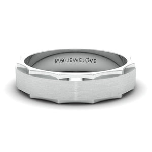 Designer Platinum Ring for Men with Cut Edges JL PT 682