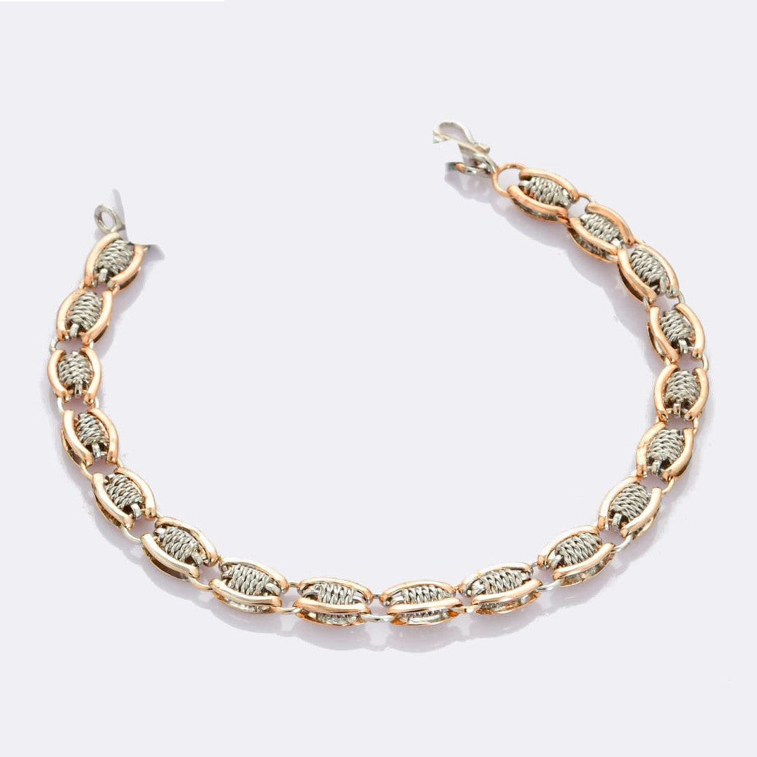 Designer Platinum & Rose Gold Bracelet for Men JL PTB 698