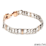 Load image into Gallery viewer, Customised 11mm Platinum &amp; Rose Gold Bracelet for Men JL PTB 750R
