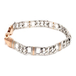 Load image into Gallery viewer, Customised 11mm Platinum &amp; Rose Gold Bracelet for Men JL PTB 750R
