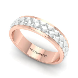 Designer Platinum & Rose Gold Couple Rings JL PT 1113