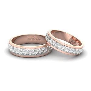 Designer Platinum & Rose Gold Couple Rings JL PT 1113