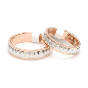 Designer Platinum & Rose Gold Couple Rings JL PT 1113