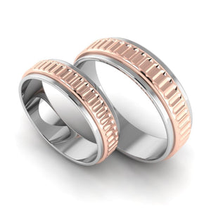 Designer Platinum & Rose Gold Couple Rings JL PT 638