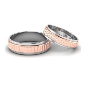 Designer Platinum & Rose Gold Couple Rings JL PT 638