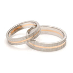 Load image into Gallery viewer, Designer Platinum &amp; Rose Gold Couple Rings JL PT 1128
