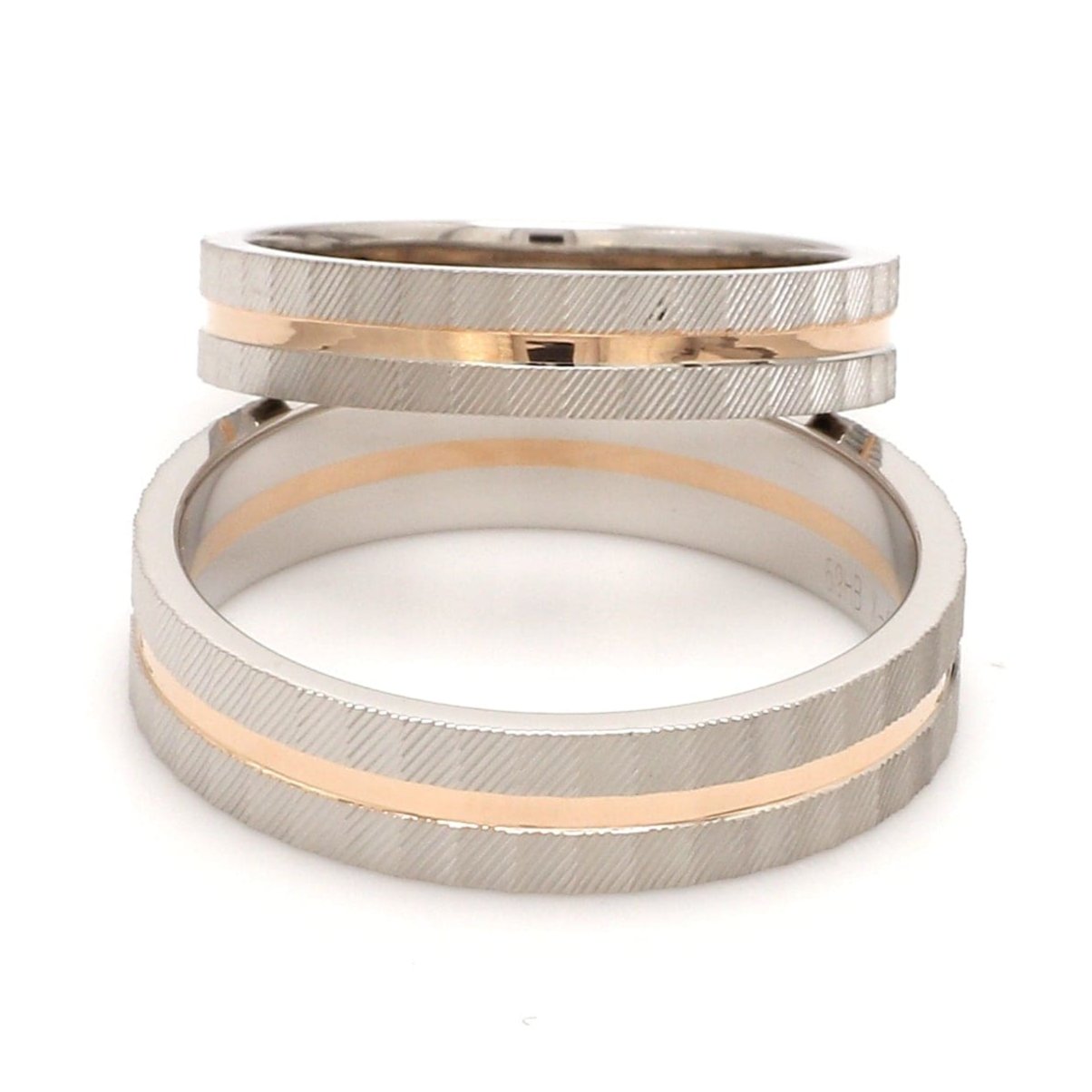 Designer Platinum & Rose Gold Couple Rings JL PT 1128