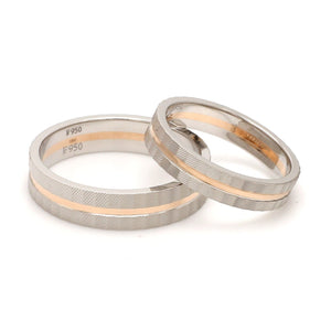 Designer Platinum & Rose Gold Couple Rings JL PT 1128