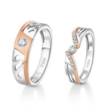 Load image into Gallery viewer, Designer Platinum Rose Gold Diamonds Couple Rings JL PT 1264
