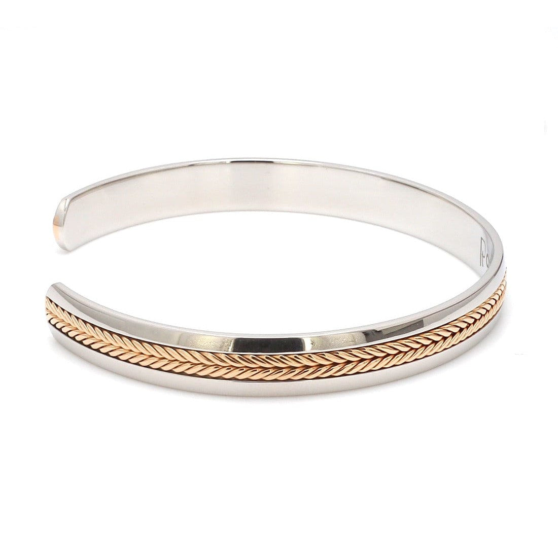 Designer Platinum & Rose Gold Open Kada Cuff Bracelet for Men JL PTB 1081