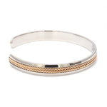 Load image into Gallery viewer, Designer Platinum &amp; Rose Gold Open Kada Cuff Bracelet for Men JL PTB 1081
